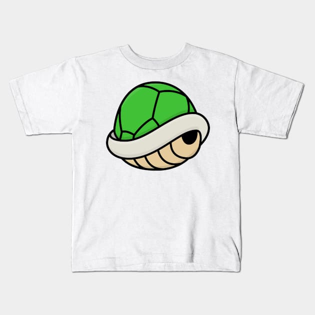 Green Shell Kids T-Shirt by Radradrad